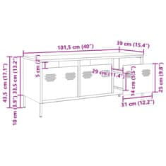 Vidaxl TV skrinka antracit 101,5x39x43,5 cm oceľ valcovaná za studena