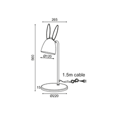 ACA Detská stolná lampička BUNNY - Zajačik max. 40W/E27/230V/IP20, ružová