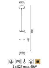 ACA Závesné svietidlo DEJAVU max. 40W/E27/230V/IP20, farba chrómu