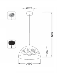 ACA Závesné svietidlo PLANETARIO max. 60W/E27/230V/IP20, biele