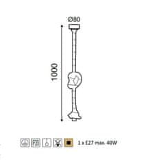 ACA Závesné lanové svietidlo max. 40W/E27/230V/IP20