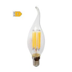 Diolamp LED Filament žiarovka číra Candle Flame C35 4W/230V/E14/4000K/490Lm/360°