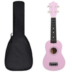 Vidaxl Sopránové ukulele s taškou pre deti ružové 21"