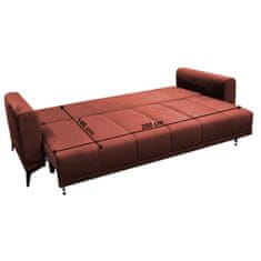 KONDELA Rozkladacia pohovka s úložným priestorom Grace Big Sofa - terakota