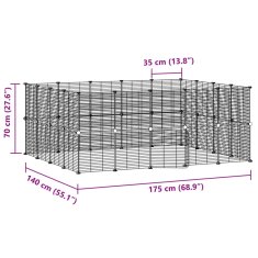 Vidaxl 36-panelová klietka pre domáce zvieratá čierna 35x35 cm oceľ