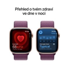 Apple Watch Series 10 GPS + Cellular 42mm, Rose Gold Aluminium Case, Plum Sport Loop (MWXC3QC/A)