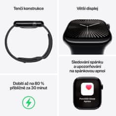 Apple Watch Series 10 GPS + Cellular 42mm, Natural Titanium Case, Stone Grey Sport Band - M/L (MWXE3QC/A)