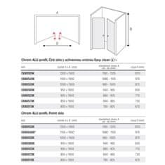 Mereo Lima sprchové dvere lietacie, 80x190 cm, chróm ALU, sklo Point 6 mm CK80512K - Mereo