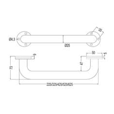 Mereo Madlo rovné pr. 25 mm, 40 cm, biele M-KD802 - Mereo