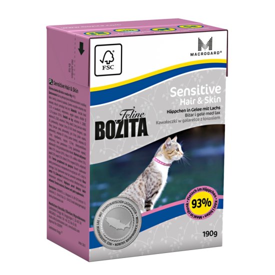 Bozita Feline Cat Sensitive Hair & Skin, tetrapak 190 g