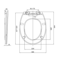 Mereo WC sedátko Slim-duroplast, Soft-Close, celonerez. pánty - Easy Lock, biele M-CSS114S - Mereo