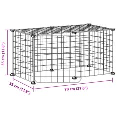 Vidaxl 8-panelová klietka pre domáce zvieratá čierna 35x35 cm oceľ