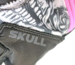 NAZRAN Dámské rukavice na moto Stunt 2.0 skull white/black/pink vel. S