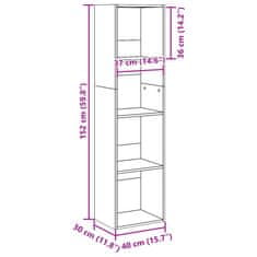 Petromila vidaXL Knižnica dub artisan 40x24x176 cm kompozitné drevo