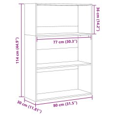 Petromila vidaXL Knižnica betónovo sivá 80x30x114 cm kompozitné drevo