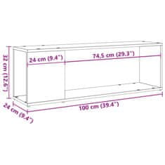 Vidaxl TV skrinka, staré drevo 100x24x32 cm, kompozitné drevo