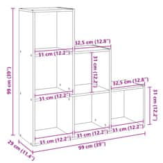 Petromila vidaXL Knižnica 3-poschodová čierna 99x29x99 cm kompozitné drevo