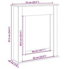 Vidaxl Obloženie krbu betónovosivé 75x20x87,5 cm kompozitné drevo