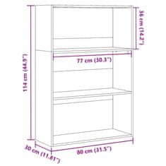 Petromila vidaXL Knižnica hnedý dub 80x30x114 cm kompozitné drevo