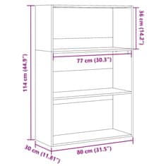 Petromila vidaXL Knižnica biela 80x30x114 cm kompozitné drevo