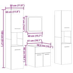 Vidaxl 4-dielna sada kúpeľňového nábytku betónová kompozitné drevo