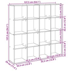 Petromila vidaXL Knižnica biela 137,5x29x137,5 cm kompozitné drevo