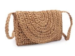 Háčkovaná kabelka z rafie - lyka crossbody 16x21 cm - prírodná str.