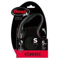 Flexi New Classic Cord S 5 m (12 kg) čierna