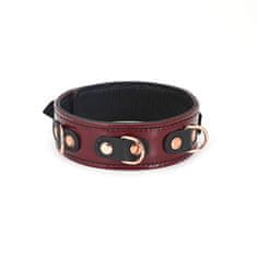 Liebe Seele Liebe Seele Wine Red Collar & Leash, bdsm kožený obojok s vodítkom