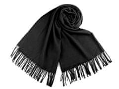 Šatka / šál typu pashmina so strapcami 65x180 cm - (03a) čierna