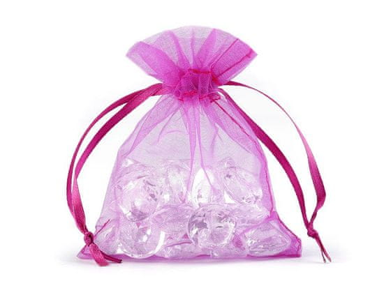 Darčekové vrecúško 9x11 cm organza - ružová pink (10 ks)