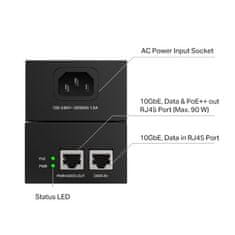 TP-LINK POE POE380S 10G adaptér, 90W, IEEE802.3af/at/bt