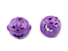 Rolnička tekvica halloween Ø30, 40 mm - (Ø40 mm) fialová (2 ks)