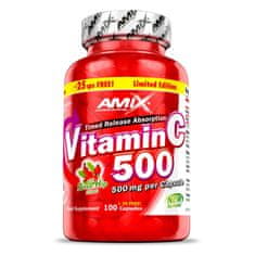 AMIX Vitamín C+Rose Hips 500 mg 125 cps