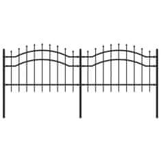 Vidaxl Záhradný plot s hrotmi čierny 115 cm oceľ s práškovým nástrekom