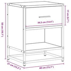 Petromila vidaXL Nočné stolíky 2 ks dymový dub 40x31x50 cm kompozitné drevo