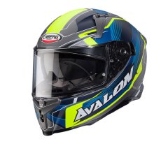 Helma na moto Avalon X Optic matt grey/blue/yellow fluo vel.XL