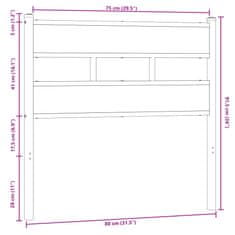 Vidaxl Čelo postele hnedý dub 75 cm oceľ a kompozitné drevo