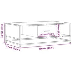 Vidaxl Konferenčný stolík dub sonoma 100x57x35 cm kompozit.drevo a kov