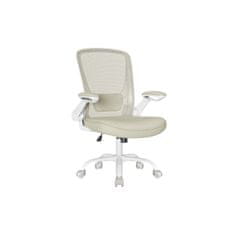 shumee Silla de Oficina, Silla de Escritorio de Malla, Silla de Ordenador Ergonómica, Soporte Lumbar, Oscilante, Anchura de Asiento 53 cm, Apoyabrazos Abatibles, Béžová Avena OBN037K02