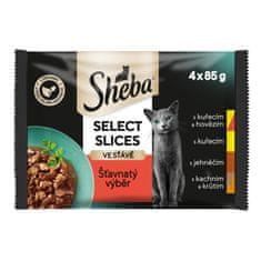 Sheba vrecká so šťavnatým výberom v šťave pre dospelé mačky 13 x (4x85g)