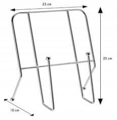 Koopman Kovový stojan na kuchárske knihy 25x23x10 cm