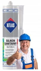 Atlas Sanitárny elastický silikón 280 ml biely S001