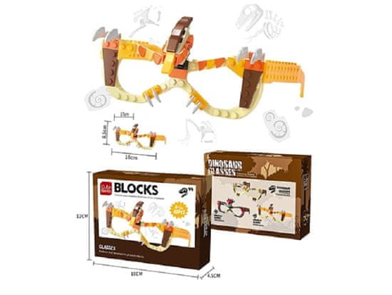 X-SITE DK DIY Blocks okuliare party serie DINO 45ks