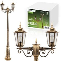 LUMILED Zahradní stojící lampa E27 patina BELLIS 200cm