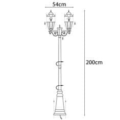 LUMILED Zahradní stojící lampa E27 patina BELLIS 200cm