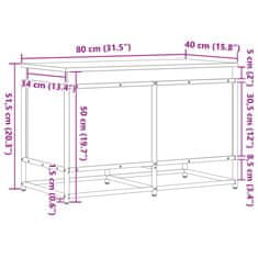 Vidaxl Úložný box s vekom dymový dub 80x40x51,5 cm kompozitné drevo