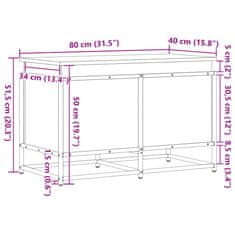 Vidaxl Úložný box s vekom čierny 80x40x51,5 cm kompozitné drevo