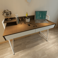 MUVU MODERNÝ PÍSACÍ STÔL S PRIEHRADKAMI TMAVÝ DUB LOFT PREMIUM 100 CM