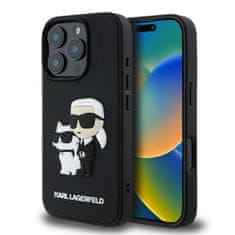 Karl Lagerfeld Zadný kryt 3D Rubber Karl and Choupette pre iPhone 16 Pro Max Black